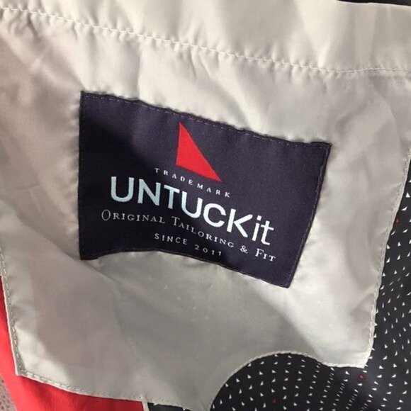 UNTUCKit Men's Lanson Nylon Red & Black Pockets Lightweight Jacket L - Picture 10 of 11